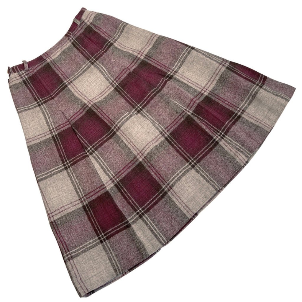 Westerlind (Sweden) Vintage Barleycorn Wool Tweed Hip Stitch A-Line Midi Skirt